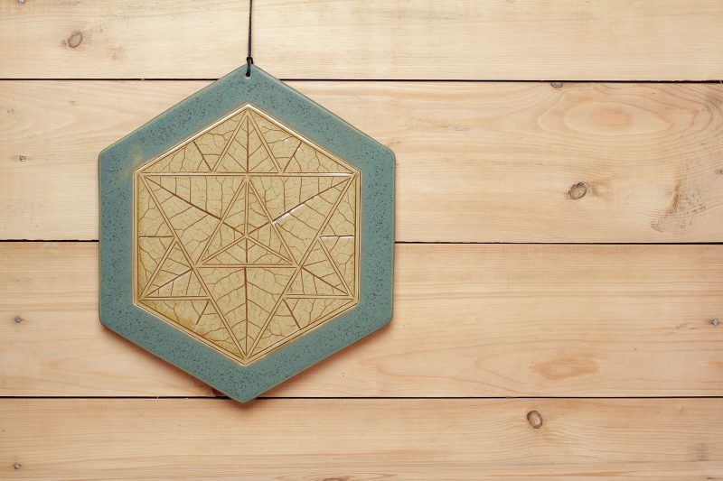 Markaba falidísz kankalin levéllel - türkiz, nagy méret